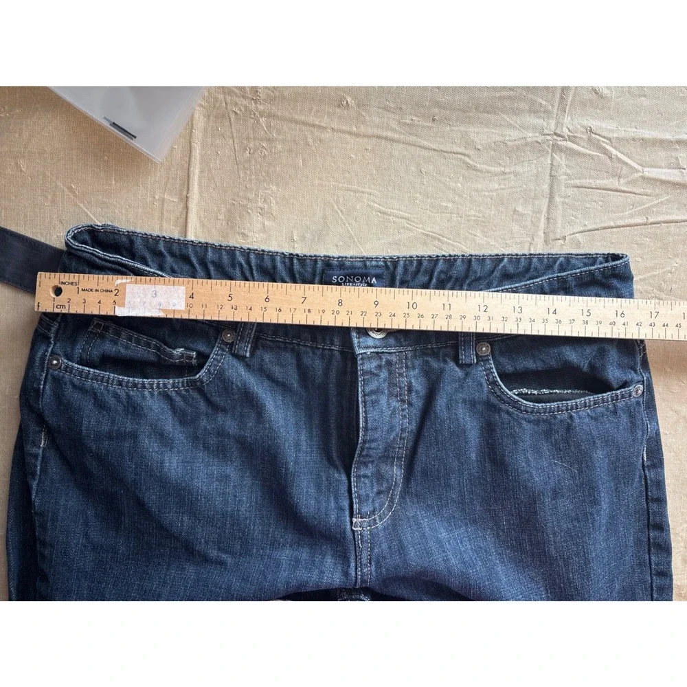Sonoma Life Style Mens 100% Cotton Straight Leg Blue Jeans Size 12 33x28